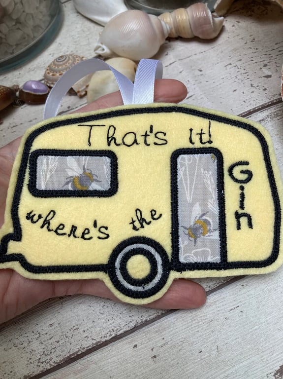 Gin gift idea, caravan gift idea for gift lover, retro caravan decoration, 