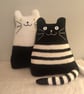 Black and White mohair knitted cat ornament folksy Christmas 2026 - Image 2