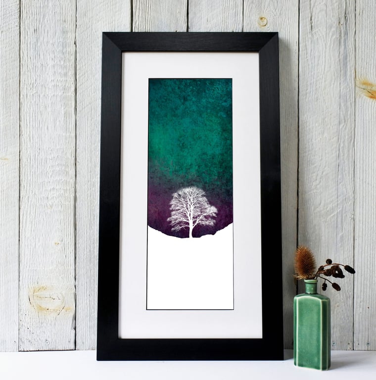 Winter Sky At Sycamore Gap Fine Art Print