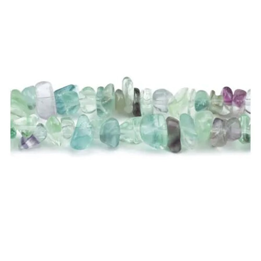 Rainbow Fluorite Green & Purple 5-8mm Smooth Chips, Grade A, Natural Authentic M