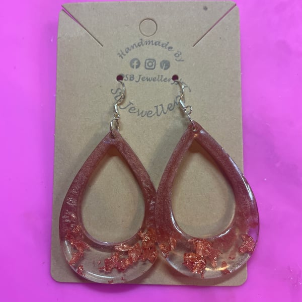Handmade Resin Dangle Earrings (Clip ons Available) 