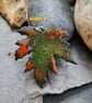 Leaf pendant - enamel on copper