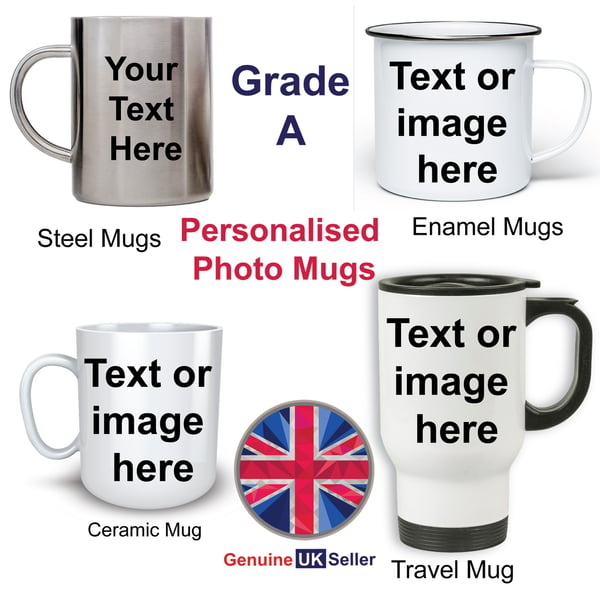 PERSONALISED MUG, PHOTO MUG, CUSTOM DESIGN YOUR OWN MUG, TEXT IMAGE LOGO GIFT