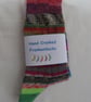 Hand-cranked Frankensox Knitted Ribbed Wool Socks Size 6 to 7 - Image 5