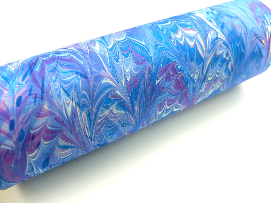 A4 Marbled paper sheet double marbled frog foot pattern 