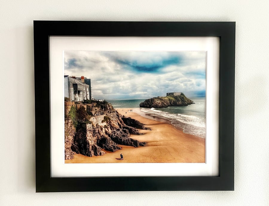 Framed Photo Tenby Beach, Wales, UK Coast