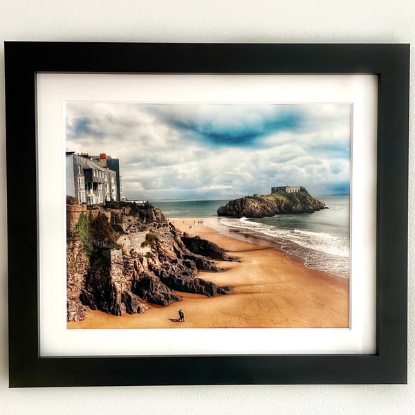 Framed Photo Tenby Beach, Wales, UK Coast
