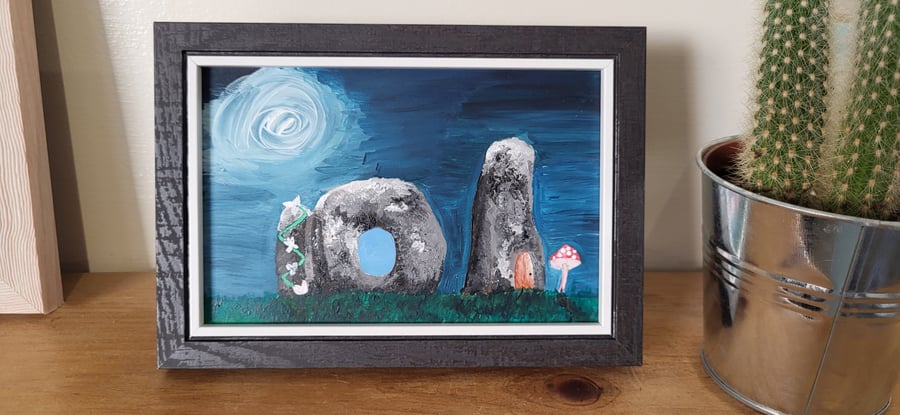 Acrylic Painting of the Men-An-Tol, Cornwall