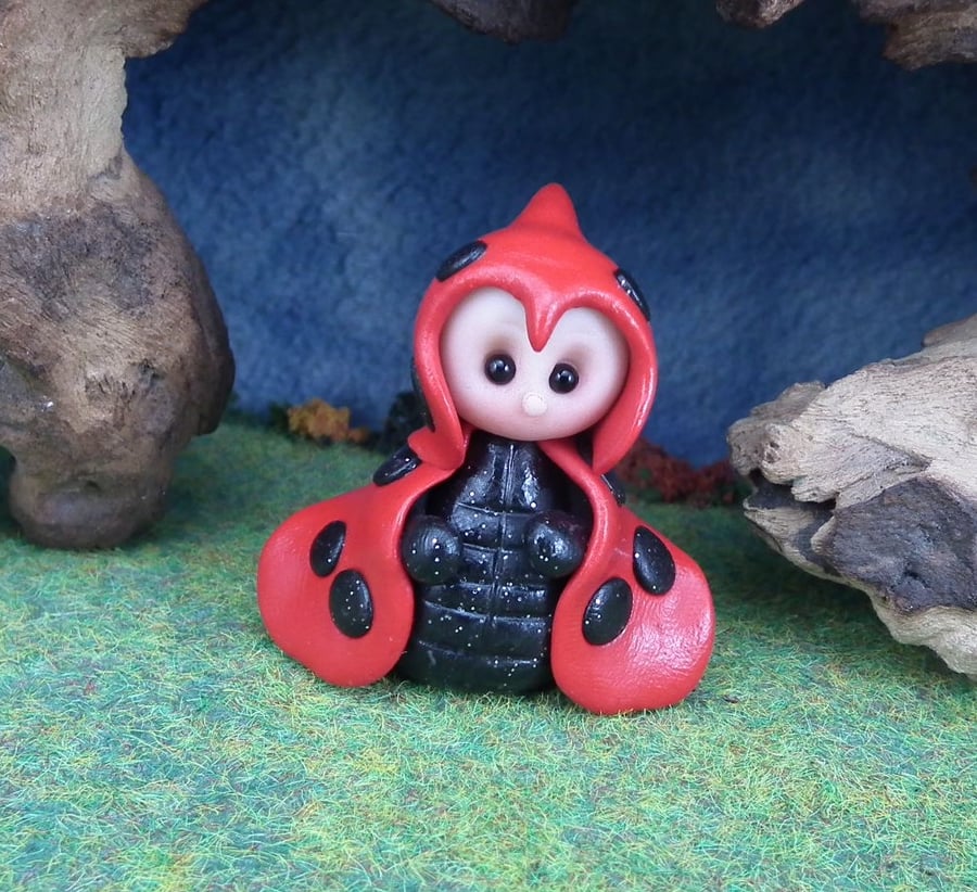 Bustling LadyBug 'Birdie' OOAK Sculpt by Ann Galvin Gnome Village