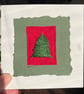 Christmas tree, hand embroidered keepsake card, recycled card  - Image 3