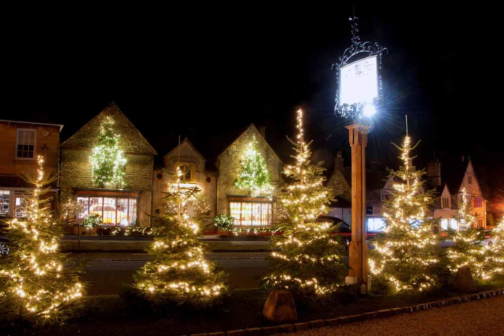 Broadway Christmas Lights Cotswolds UK Photograph Print