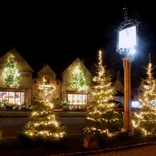 Broadway Christmas Lights Cotswolds UK Photograph Print