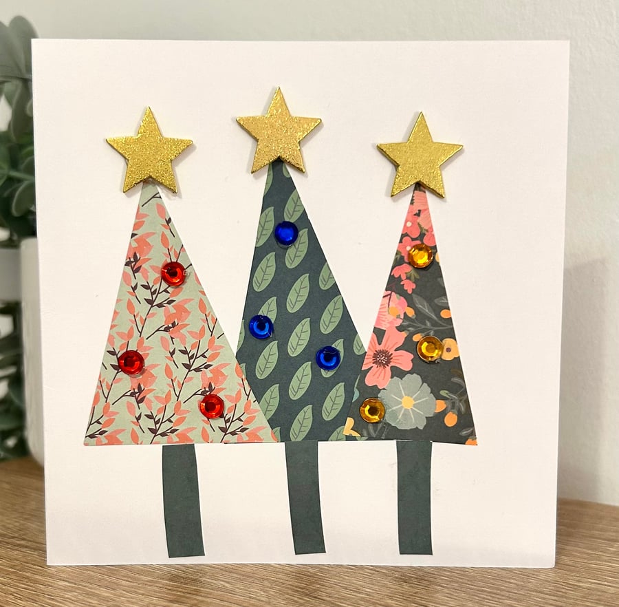 Christmas trees card 