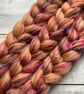 Recycled wool sari silk blend spinning fibre 100g Rose Gold  - Image 4