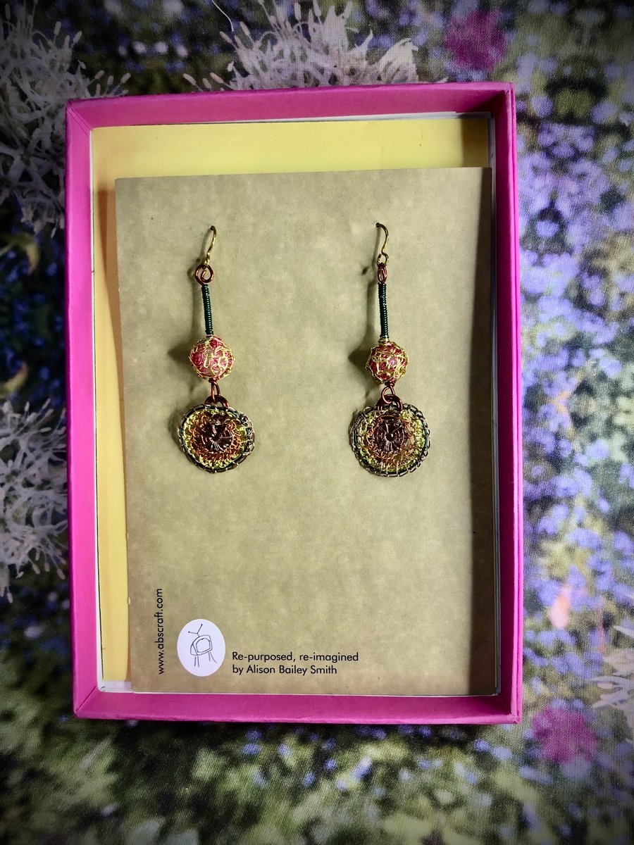 circle drop earrings  - sustainable jewellery