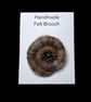 Needle felted spiral brooch in shades of beige and brown - Image 2