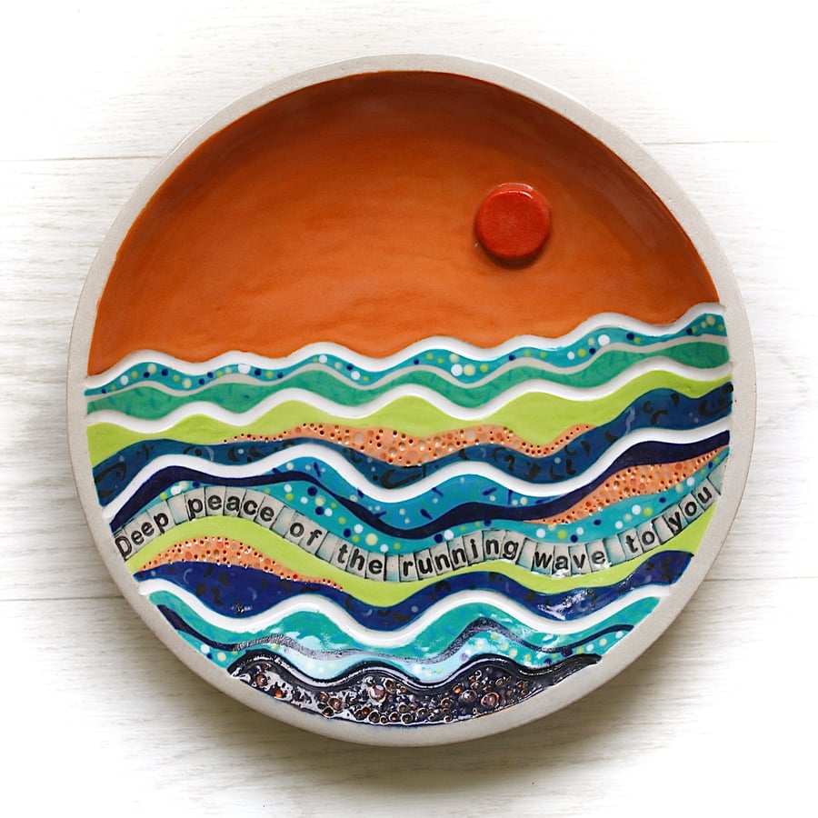 DEEP PEACE OF THE RUNNING WAVE-STONEWARE CERAMIC PLATE