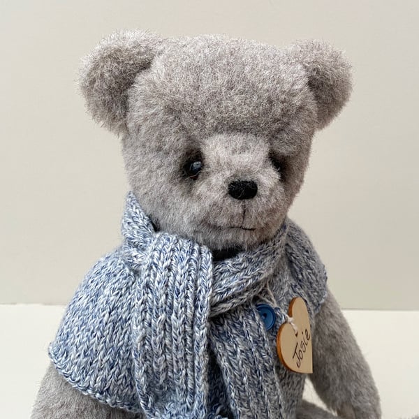 Large dressed collectable teddy bear, one of a kind artist bear