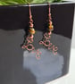 Natural Tigers Eye & Copper Dangle LOVE  Earrings Gift Crystal Jewellery Jewelry - Image 2