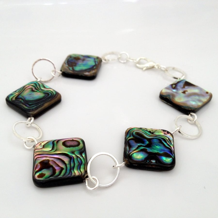 Silver Plated Abalone Bracelet
