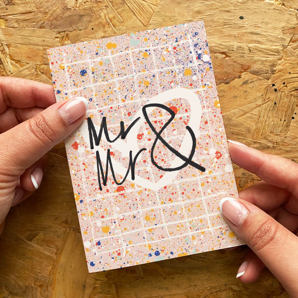 Mr & Mr LGBTQA Wedding Card, Same Sex Queer Wedding Card