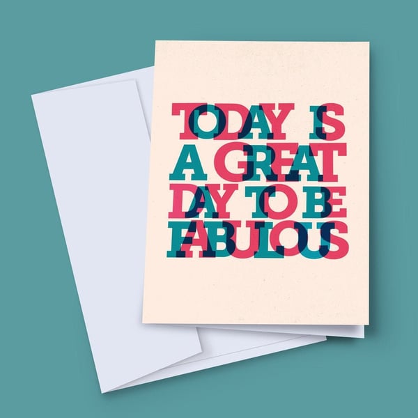 Good Luck Card, Be Fabulous Card, Congratulations Card, Wedding Card, New Job Ca