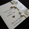 Sparkly Butterflies Personalised Wedding Card - Ivory and Gold - Anniversary 