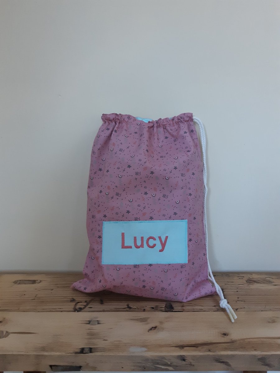 Image of Pink Multi & Pale Blue Kit Bag