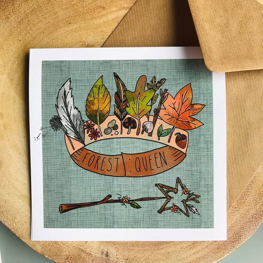 Personalised Forest Queen Greeting Card