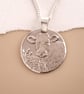 Cow Engraved Sterling Silver Coin Necklace