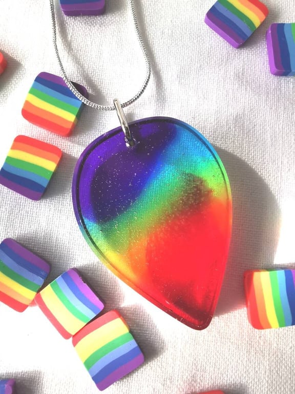 Rainbow Resin Pendant