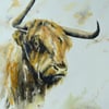 Highland Cow, Original Watercolour Painting.