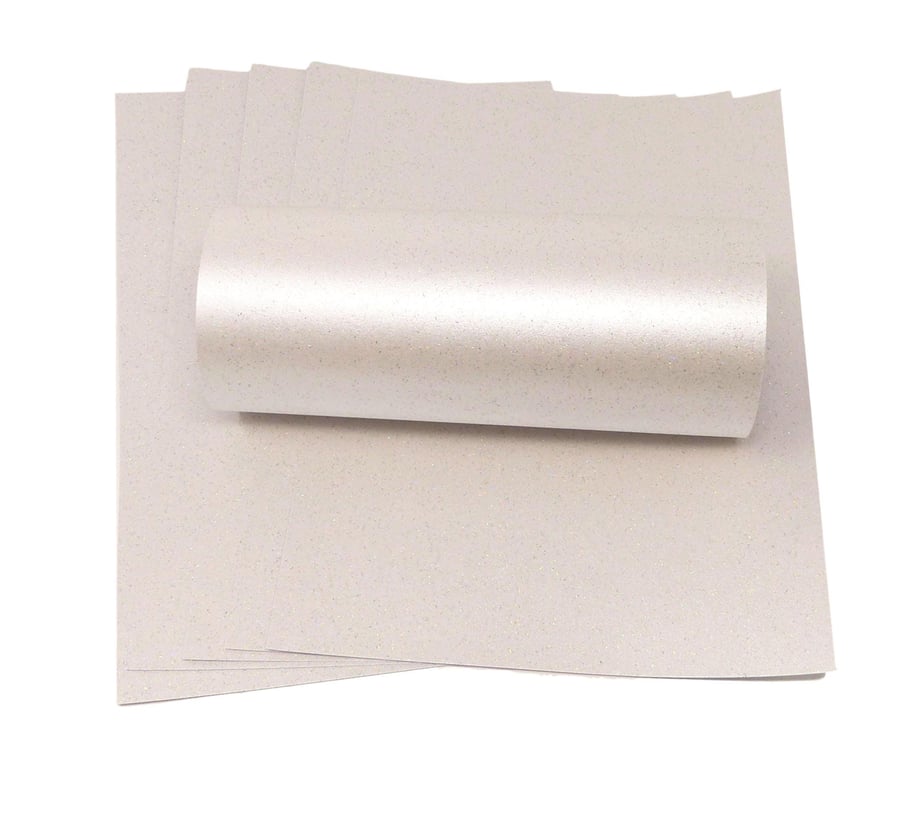 10 Sheets A4 Orchid Ivory Iridescent Sparkle Card Quality 300gsm 110lb Cover Car