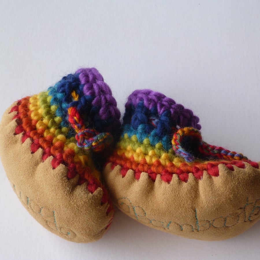 Custom baby boots - Rainbow - sizes 1-4