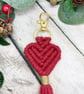 Hedgehog Sending Love Card, Gift Tag & Macrame Heart Keyring Set - Christmas - Image 5