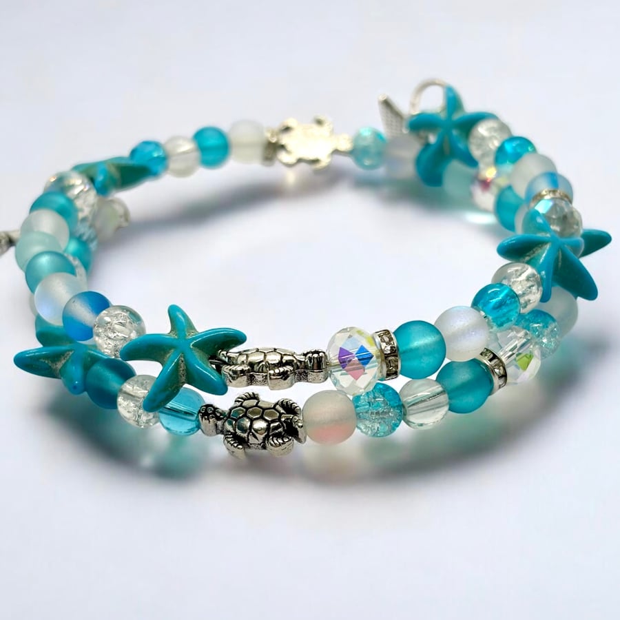 Starfish Memory Wire Bangle