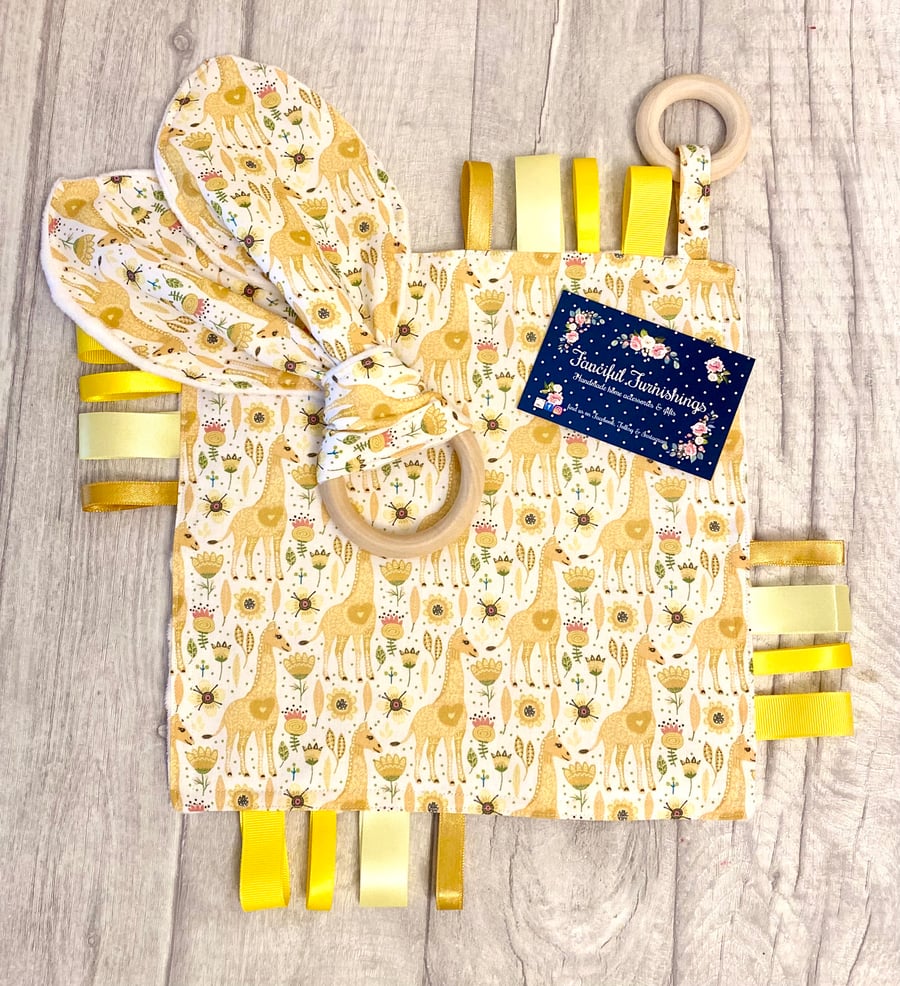 Two piece baby set - sensory taggy toy & bunny ear teether