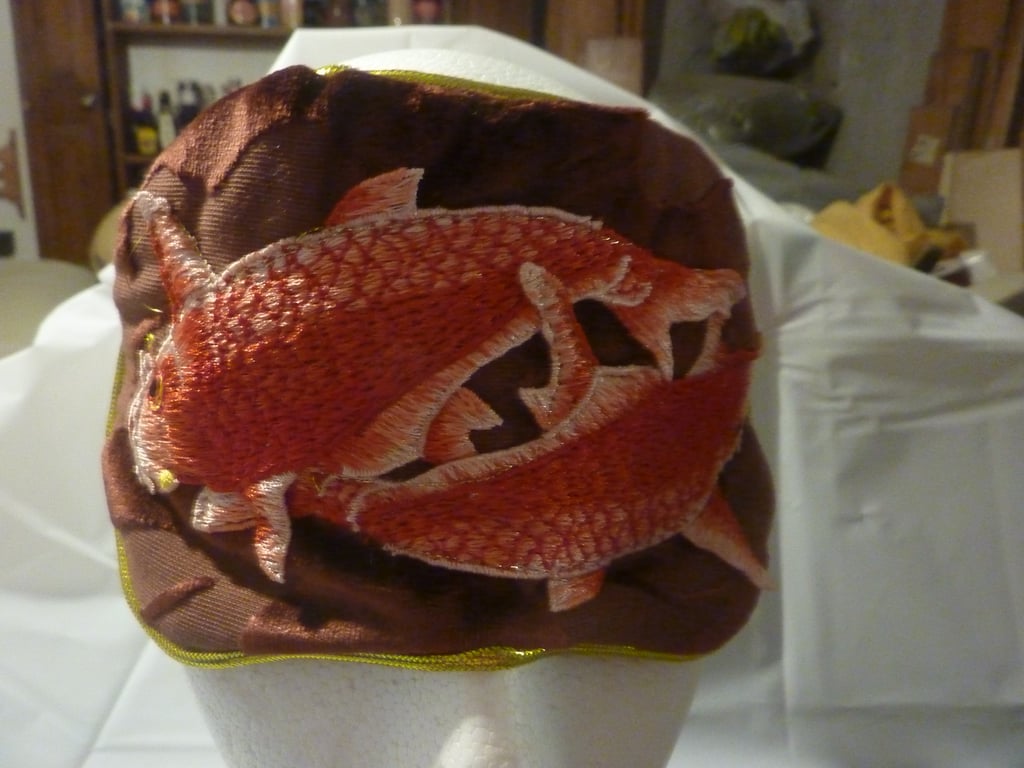 Luxury Oriental Carp  Embroidered Sleep Mask Padded Adjustable 