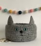 FELTED 'FUSSPOT' BOWL, desk tidy . Cat. Charcoal Grey. Home decor. - Image 1
