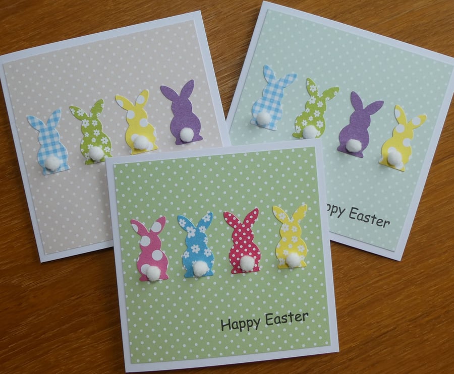 Pack of 3 Mini Bunny Easter Cards