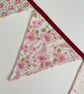 Large vintage bunting with pink flowers - reversible  - Image 3