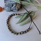 Green chalcedony adjustable bracelet for self doubt and emotional balance