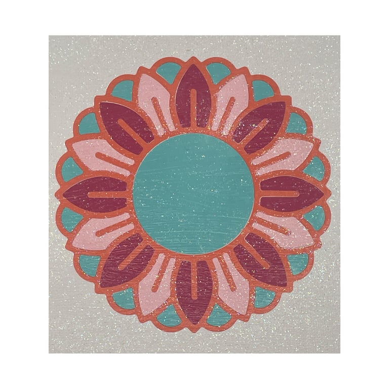 Pink, Purple & Turquoise Mandala Glitter Wall Art
