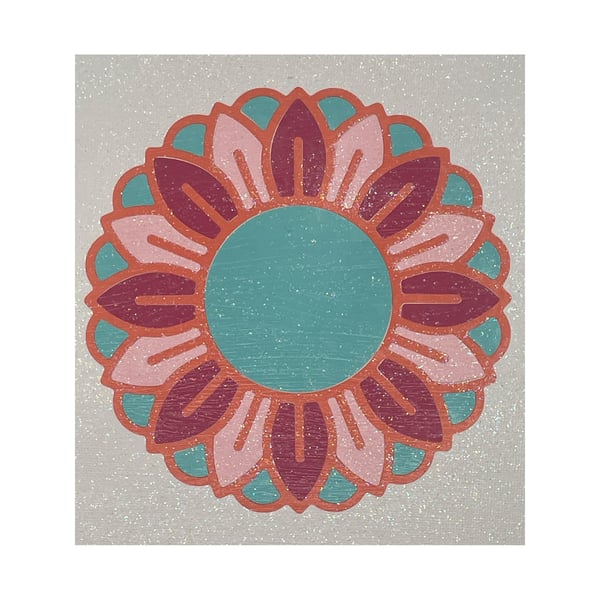Pink, Purple & Turquoise Mandala Glitter Wall Art