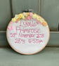 Handmade personalised embroidered birthday hoop