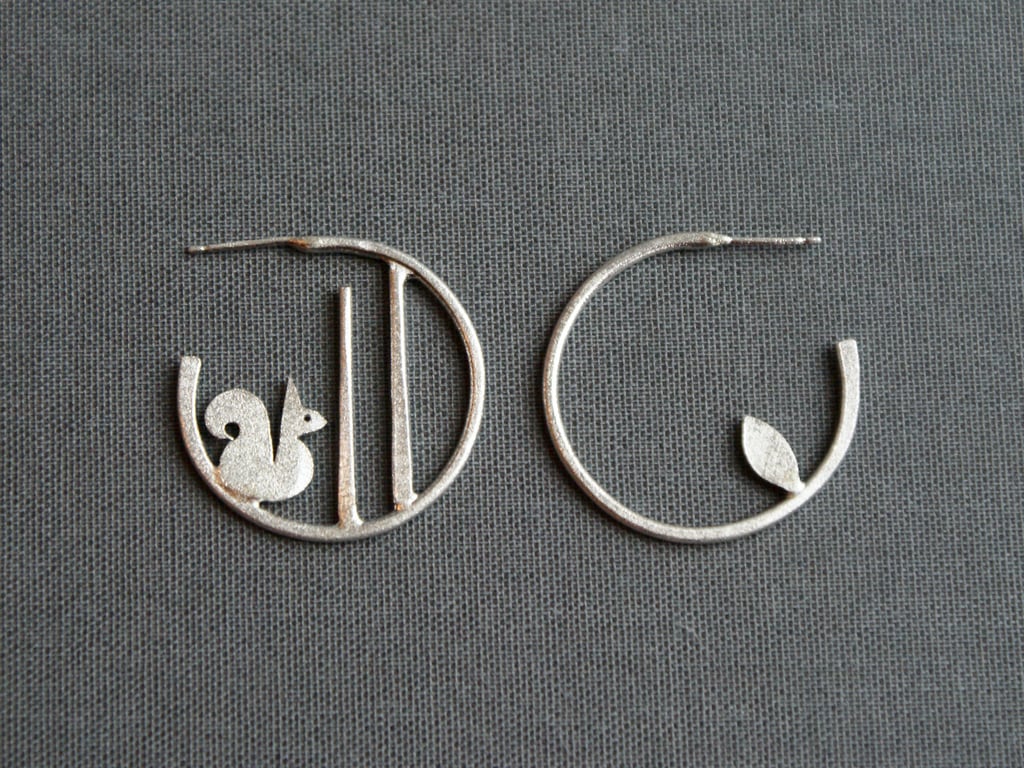 Edge of the woods small hoop earrings - squirrel