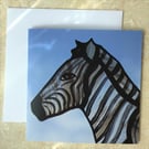 Greetings Card - Stained glass 'Zebra'                           