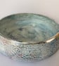 Hand painted wooden Bowl with silver foil rim. Bonbon dish. Decorative display 