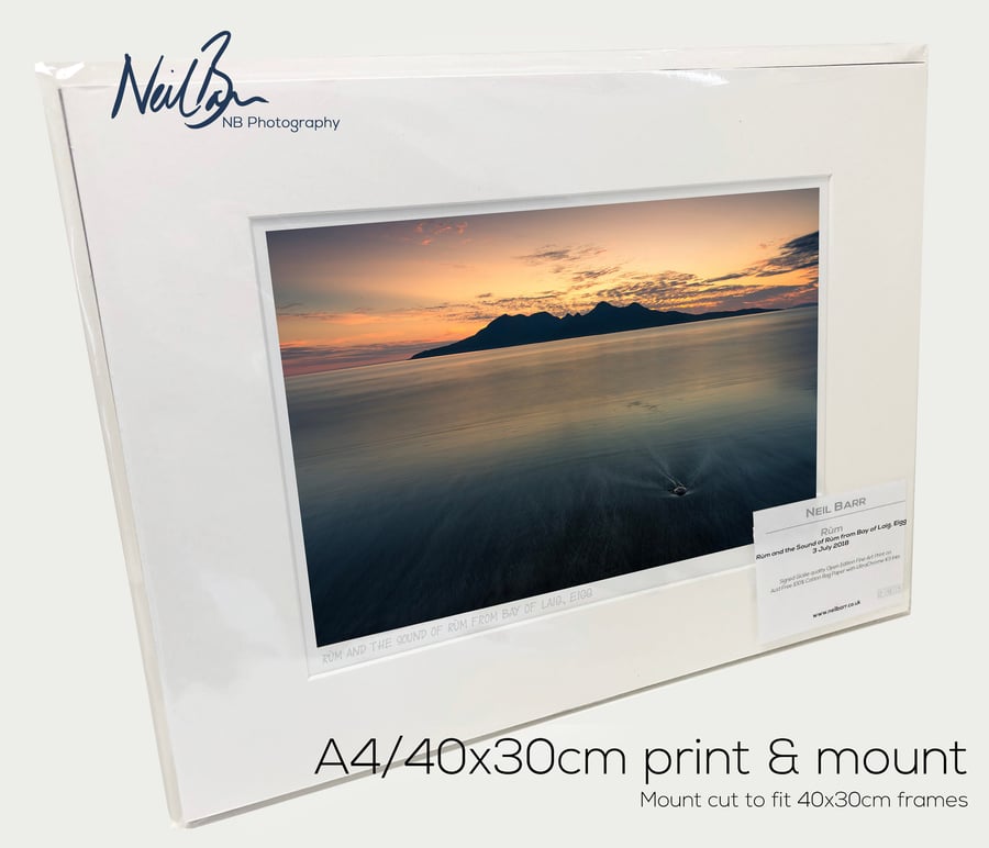 Rum from Isle of Eigg (Small Isles) Scotland - A4 (40x30cm) Unframed Print