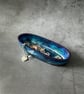 Blue and Silver Resin Trinket Dish - Oval Key Tray